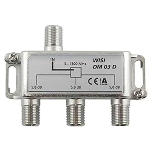 Wisi 75107 Satelliten-Verteiler 3-fach Koaxialanschlüsse