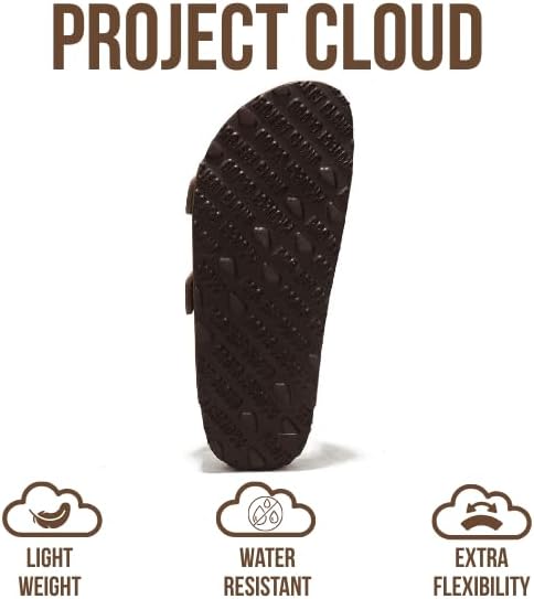 Project Cloud 100% Genuine Leather Flat Sandals For Women 2026 Cork Footbed Womens Sandals with Memory Foam and arch support Vacation Essentials Slides for Women Footwear (Venita) - Image 5