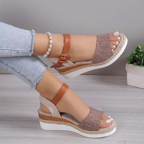 Girls' Flatform Espadrille Sandals Open Toe Adjustable Ankle Strap Dressy 2025 Comfortable Low Slip On Wedge Platform Buckle Summer Casual – Open-Toe Strap Shoes2
