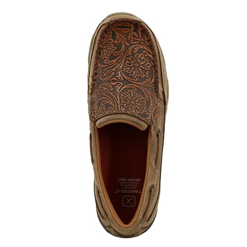 Image of Twisted X Women's Slip-On Driving Moc, Moc Toe, Bomber & Tooled Brown, 10 M