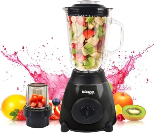 Bistro Chef Ice Nuts Crushing Mixer Blender, 2 in 1 Professional Handheld Blender 850W for Ice Crusher, Smoothie Maker, Fruit Juice, Milkshake (Black, Pack of 1 Pc)