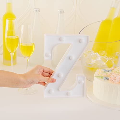 Image of Restaurantware Illumify 5.9 x 1.2 x 8.7 Inch Light Up Letter 1 Durable Marquee LED Light - Letter Z Touchproof White Plastic Party Light Keyhole Slot For Parties Weddings Or Special Events