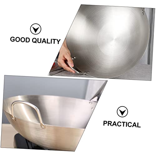 Wok de acero inoxidable con doble mango 1pc miniatura 3