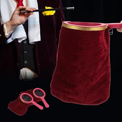 2 Pcs Magic Props Change Bag with Paper Pull Flower, Magic Change Bag with Zipper Twisting Handle Trick Pouch Stage Prop Accessories Make Things Appear or Disappear for Magic Tricks