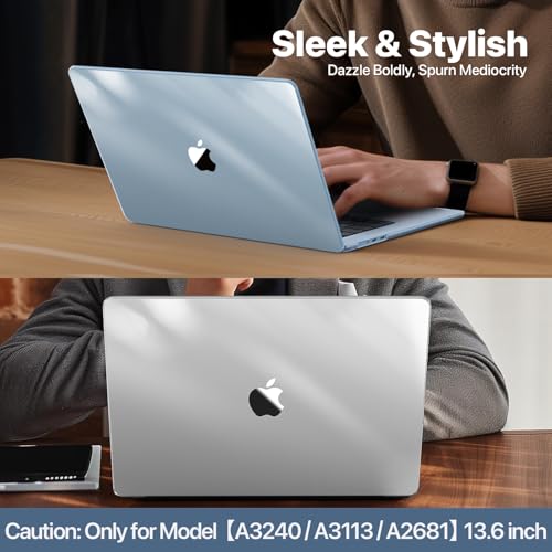 Image of Soonjet Compatible with MacBook Air 13 inch Case, Crystal Clear Shell, Fits 2022-2026 M5 /M4 /M3 /M2 A3449 A3240 A3113 A2681, Color-Matched Transparent Design for All MacBook Air 13.6 inch