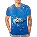 Xmiral T-Shirt Top Camicetta Uomo 3D Stampa di squalo con Motivo di Perle d'Acqua Flood Printed Maniche Corte XXL Blu