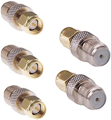 RFaha Adaptador coaxial de RF macho a F hembra SMA a F, adaptador de conector coaxial para RTL-SDR/antena/amplificador de teléfono celular (F15-5)