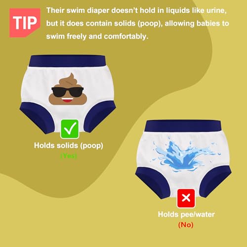 Image of BIG ELEPHANT Baby Swim Diapers 3-Pack, Reusable Swimming Diapers
