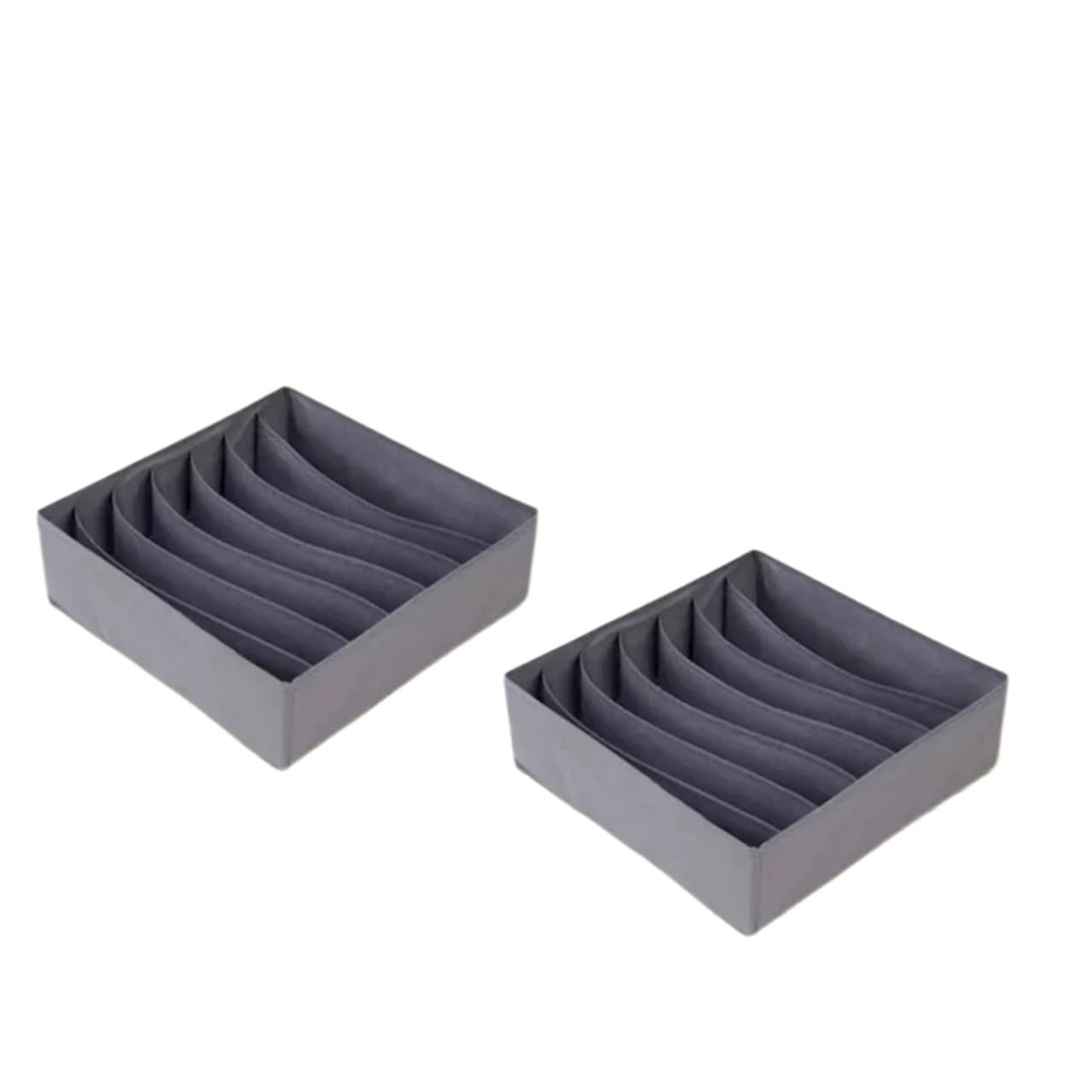LADFRTYU Sock Storage Box Drawer Underwear Socks Bra Storage Box Clothes Organizer Bag Household Wardrobe Cabinet(Grey-7grids-2pcs)