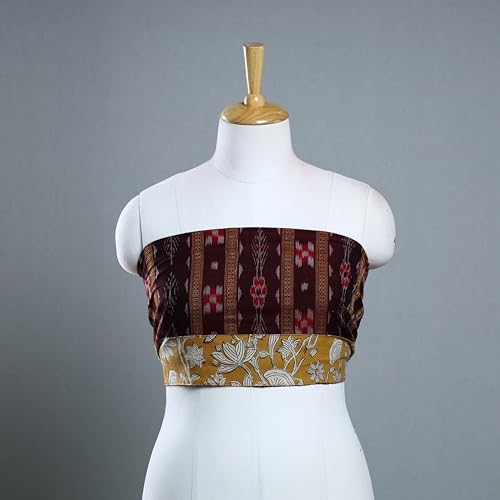 Image of Women's Traditional Sambalpuri Ikat Unstitched Cotton Blouse Piece Fabric