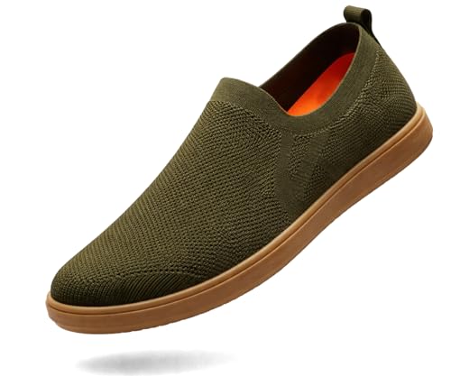 Image of Kraasa Men's Casual Slip-On Loafers | Soft Knitted Upper Breathable Flex Upper | Lightweight Comfort Shoes | TPR Sole
