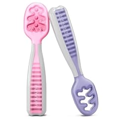 NumNum GOOtensil Esslernlöffel Babylöffel Set ab 6 Monaten - Beikost Baby Zubehör BLW - BPA frei Silikon Löffel Selber Essen - Baby Led Weaning Self Feeding Spoons (Flieder/Rose)