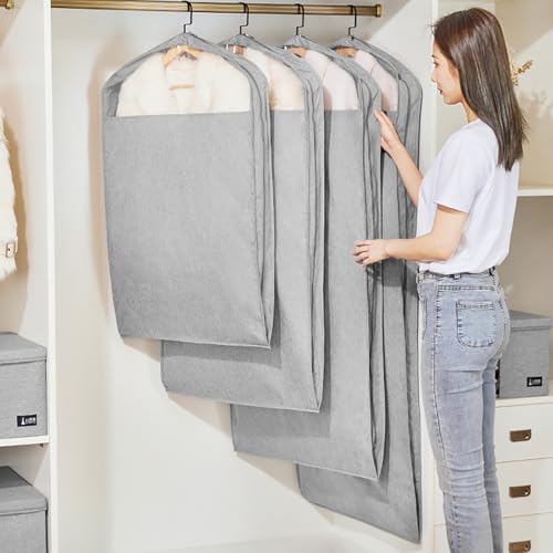 Durable Oxford Fabric Garment Bags, Breathable Garmet Bag, Three-Dimensional Design, Suit Bags with Transparent Window, for Suits, Jackets(Gray,35.4in/90cm)3