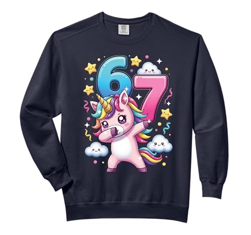 67 Meme Unicorn for Girls Funny Six Seven Number kids youth Comfort Colors Adult Sweatshirt
