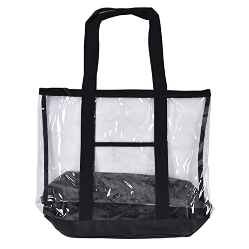 Transparent Beach Bag PVC Clear Tote Bag with Closure for Pool Camping Picnic Gym Travel