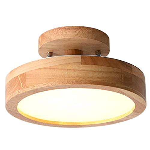 Plafonnier LED en bois pour couloir et entrée au style japonais zen