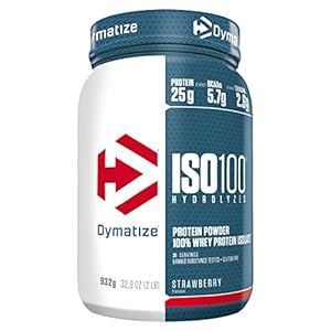 Powerbar 25181102Dymatize Iso 100 Strawberry 932g Poeder met weiproteïnehydrolysaat + isolaatWit