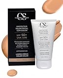 Carrera Studio CC Crema Tratamiento Facial SPF 50+ con Color Efecto Natural – Protector Solar Reafirmante y Antimanchas – Hidratación Profunda, Acabado Glow Sedoso – Vegano, Sin Alcohol – 50 ml