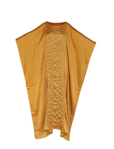 zhxinashu Afrikanische Kleidung für Frauen, Robe mit Kopftuch, Kleider mit afrikanischem Druck für Frauen Elegant(Gelb) Cover