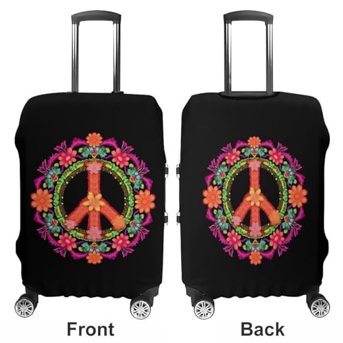 Peace Sign Travel Suitcase Protector Luggage Cover Protective Washable Anti-scratch Baggage Cover3