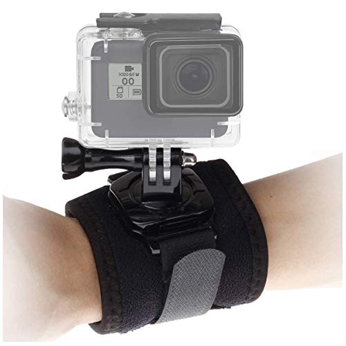 Lupholue 360 Degree Rotary Sports Camera Wrist Strap Band Mount with Buckle Lock Thumb Screw Compatible with GoPro Hero (2018) GoPro Hero 6 5 4 3+ Session, Xiaomi Yi, Sjcam and Other Action Cameras