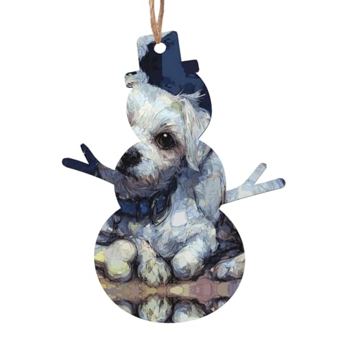 Design squisito: l'incisione a forma di pupazzo di neve presenta una consistenza chiara ed è disponibile in una varietà di stili, tra cui una forma rotonda. La stampa a doppio lato del cucciolo bianco è vivace e resistente, garantendo un arredamento personalizzato