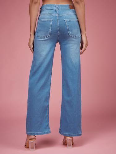 Image of Miss Chase Women's Wide Leg High Rise Regular-Length Stretchable Denim Jeans