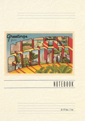 Vintage Lined Notebook Greetings from North Carolina