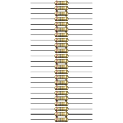 Image of 1 Ohm Resistor 1 /4W 5% Tolerance, Pack of 100 (1 Ohm)
