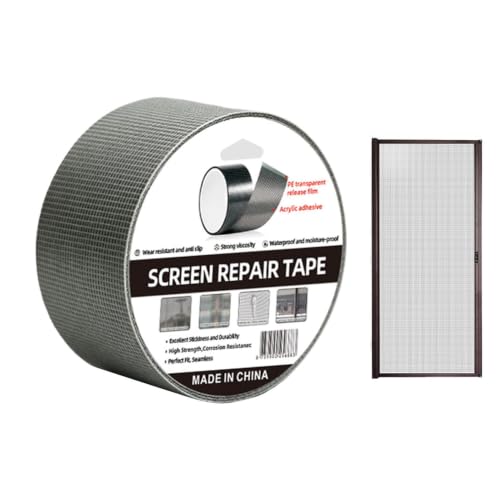 FVPKYUR Kit Reparación de Mosquiteras | Barrera Autoadhesiva Flexible de Malla con Vidrio y TPE | Kit de Reparación de Mosquitera | para Patio, Porche, Autocaravana, Balcón, Tienda, Camper,