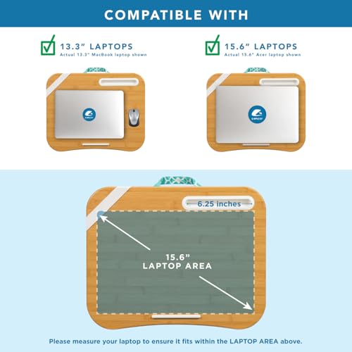 Image of LAPGEAR Designer Lap Desk - Aqua Trellis, 2-Pack with Storage Basket