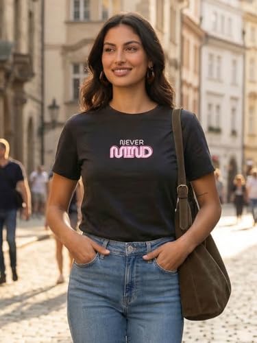 Image of Nobero Women's Graphic Printed T-Shirt | Regular Fit 180 GSM Cotton Tee for Women | Comfortable Round Neck Casual Wear
