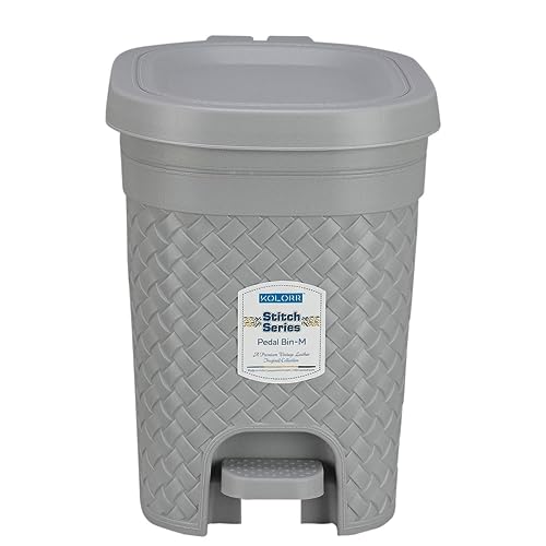 Kolorr Stitch Pedal Waste Bin Modern Design Trash Can Plastic Dustbin – 7L (Daiso Grey) For Rs. 179 @ 78% off