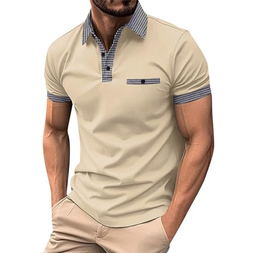 Ymosrh Collar Shirts for Men, Short Sleeve Work Golf Polos