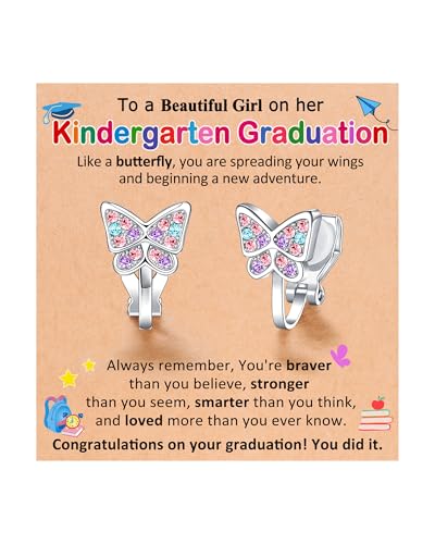 Image of Clip On Butterfly Earrings for Girls Daughter Granddaughter Gifts