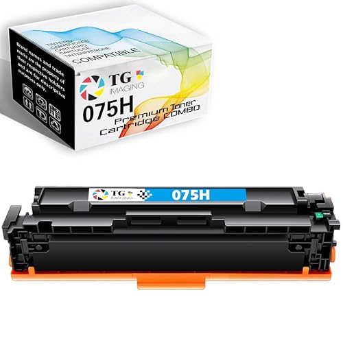 TG Imaging Compatible 075H Toner Cartridge Cyan Replacement for Canon 075 H CRG075H Color imageCLASS LBP640 LBP640C LBP646Cdw LBP647Cdw MF660 MF660C MF662Cdw MF663Cdw MF665Cdw Printer (1-Pack, Cyan)