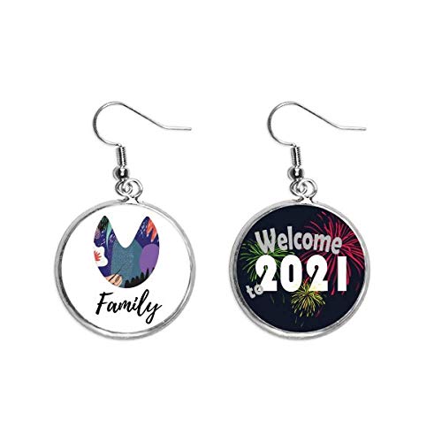 Pendientes colgantes de oreja azul abstracto de plata joyería mujer diseño moderno M