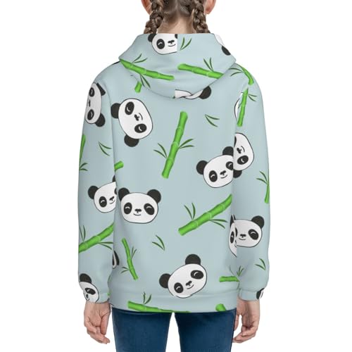 Panda Bamboo Twigs Kids Pullover Hoodies Boys Sweatshirts Girls Athletic Clothes with Pocket4