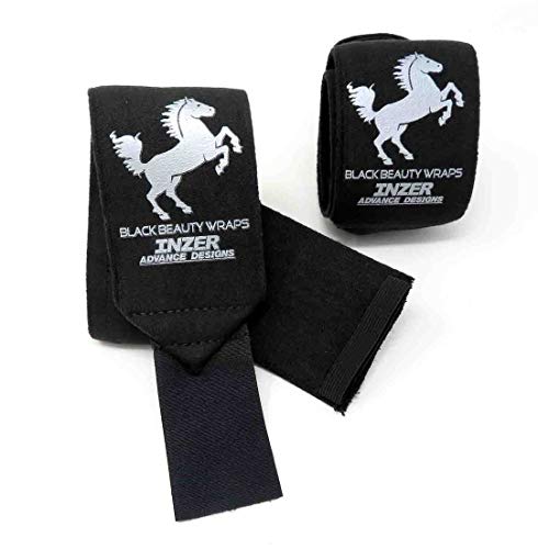 Inzer Black Beauty Wrist Wraps - Powerlifting Weightlifting Wraps (Pair) (Medium (20"))
