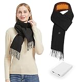 JOYTEK Heated Scarf for Men Women Rechargeable with 6000mAh Power Bank, Mens Scarf Neck Heating Pad Three Temp Settings for Outdoor, Travel, Winter