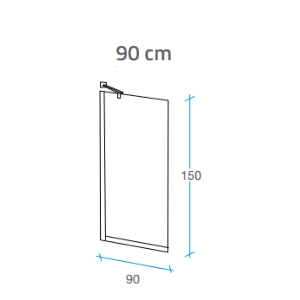 Mampara Bañera Fijo Cristal Templado 6mm | Mampara Biombo Bañera Fija Rectangular | Mampara Panel Bañera Transparente 90x150cm
