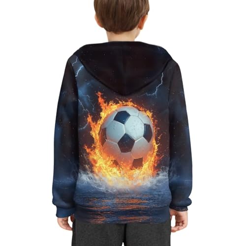 Image of WELLFLYHOM Boys Hooded Sweatshirts Hoodie Pullover Cool Graphic Crewneck Blouses Size 6-16