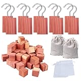 LUXRILIX (48pcs) Natural Cedar Wood Cedar Blocks, CedarHanging Chips and Aromatic CedarSachets Moth Protection for Closet Drawers and Wardrobe, CED-ar Blocks for Clothes Storage
