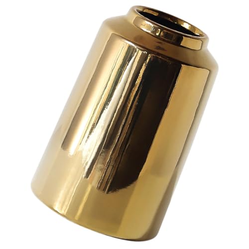BESPORTBLE Ceramic Flower Vase Gold Color Minimalist Tall Desktop Vase
