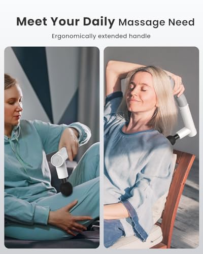 Image of RENPHO Extend Massage Gun, Electric Handheld Massage Gun Deep Tissue | Portable Massage Guns Type-C Charging, Percussion Massager for Neck and Back, Gifts for Women /Men