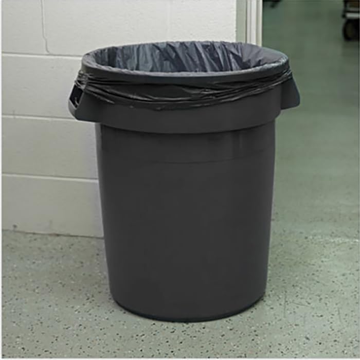 Miniatura 3 de Regal Altair Cubo de basura redondo comercial gris de 32 galones. Contenedor de basura para el hogar, aceras, camino, exterior multiusos