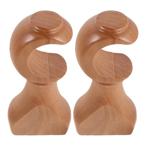 Toyvian Lot de 2 Supports de Tringle à Rideaux en Bois Naturel, Base de Fixation 35 Mm, Kit de...