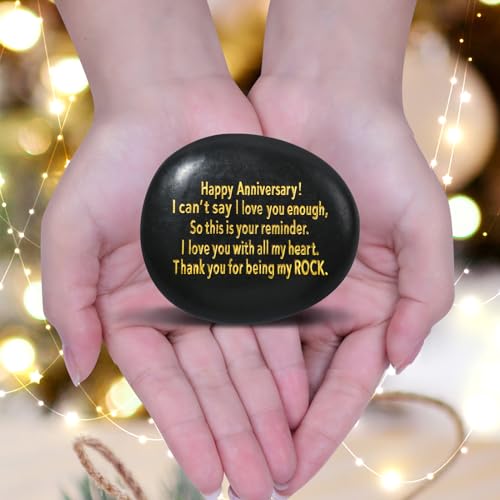 Anniversary Wedding Gifts for Him, Her, Couple Gifts, for Couple, Husband, Wife, Boyfriend or Girlfriend, Engraved Natural Rock Gift with Words. - Image 4