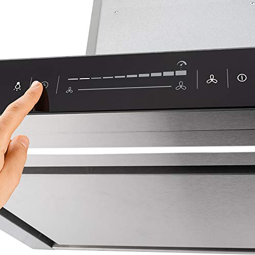 Afzuigkap 90 cm/Muur Afzuigkap/roestvrij staal/zwart glas/WiFi/automatische uitschakeling/Aanraakbediening / FLAT9005ED - Image 4