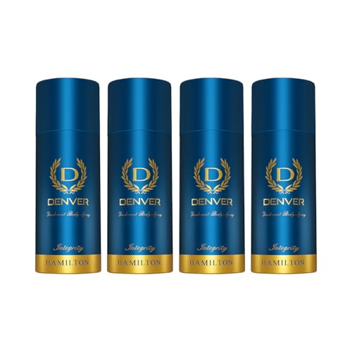 Image of Denver Integrity Deodorant For Men, 165 ML Each, Pack of 4|Long Lasting Deodorant For Men